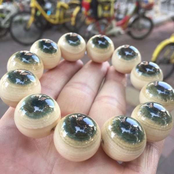 猛犸象牙1.8极品猫眼睛蓝眼睛手串