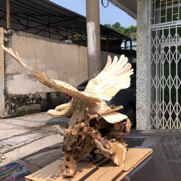 猛犸象牙老鹰雕刻摆件大鹏展翅