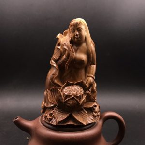猛犸象牙咖啡材料雕刻美女摆件