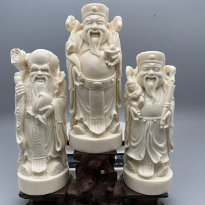 猛犸象牙雕刻福禄寿摆件