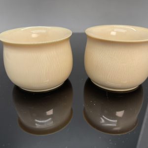 猛犸象牙茶杯对杯收藏级品茗器